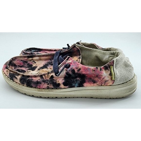 Hey Dude Women's Wendy Tie Dye Navy Pink Casual Beach Slip On Sneakers Size 5 - Picture 4 of 10
